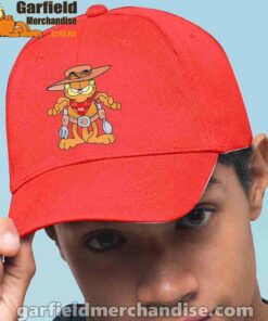 garfield cowboy with spoon and fork red hat