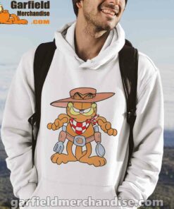 garfield cowboy with spoon and fork white men hoodie