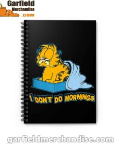 garfield dont do mornings black notebook