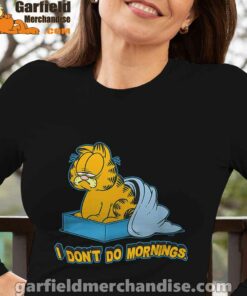 garfield dont do mornings long sleeve black for women