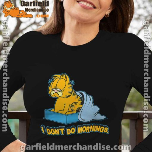 garfield dont do mornings long sleeve black for women