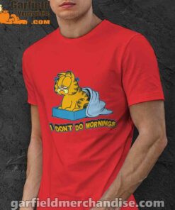 garfield dont do mornings red men shirt