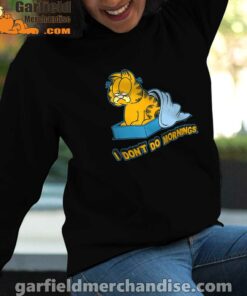 garfield dont do mornings women black hoodie