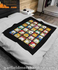 garfield expressions collage black blanket