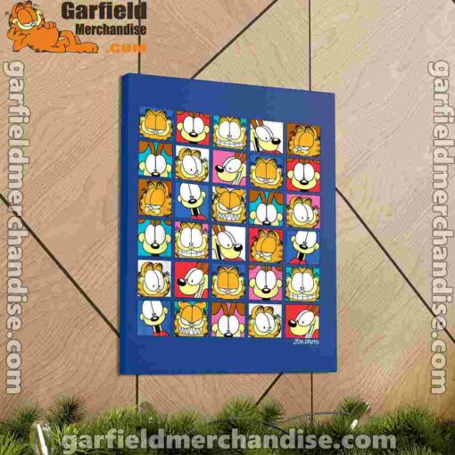 garfield expressions collage blue canvas