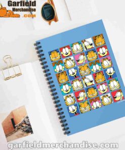 garfield expressions collage blue notebook