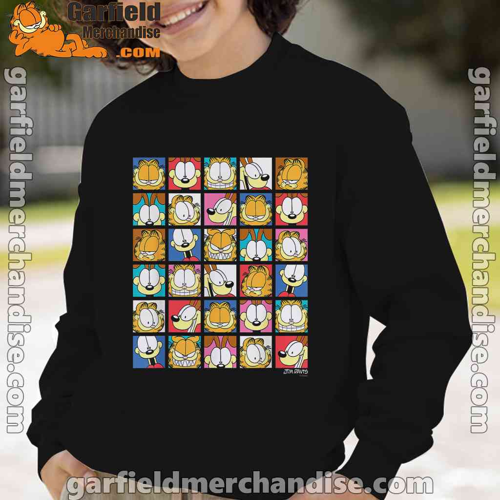 garfield expressions collage boy with black sweatshirt