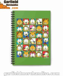 garfield expressions collage green notebook