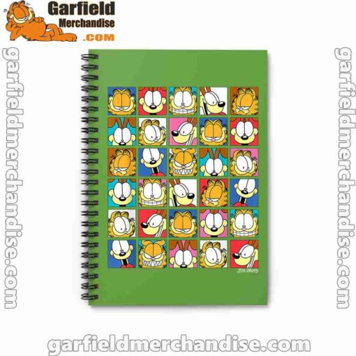 garfield expressions collage green notebook