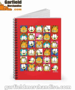 garfield expressions collage red notebook