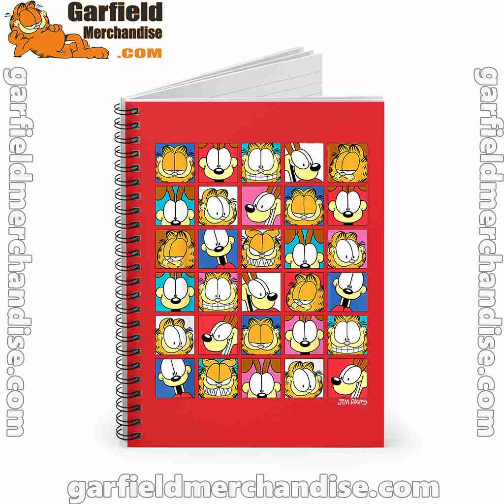 garfield expressions collage red notebook