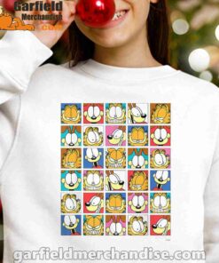 garfield expressions collage white girl sweatshirt