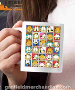 garfield expressions collage white mug