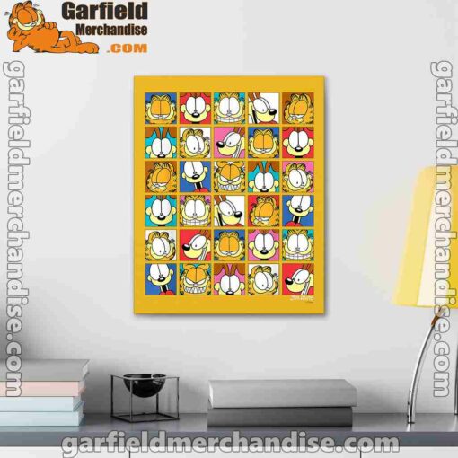 garfield expressions collage yellow canvas