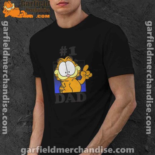 garfield fathers day number one dad black men shirt