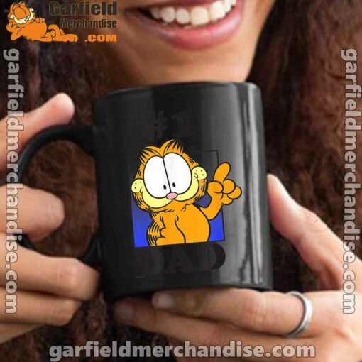 garfield fathers day number one dad black mug