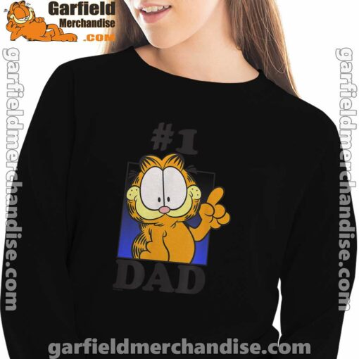 garfield fathers day number one dad black women sweatshirts