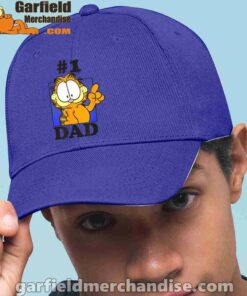 garfield fathers day number one dad blue hat