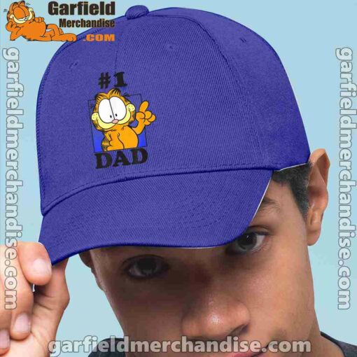 garfield fathers day number one dad blue hat