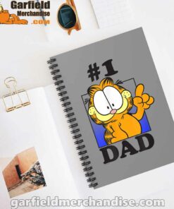 garfield fathers day number one dad brown notebook