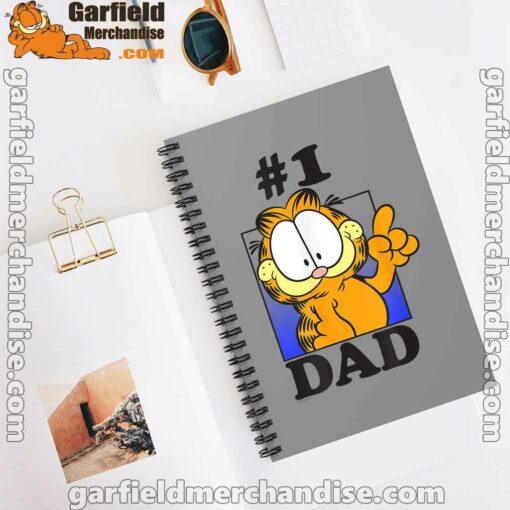 garfield fathers day number one dad brown notebook