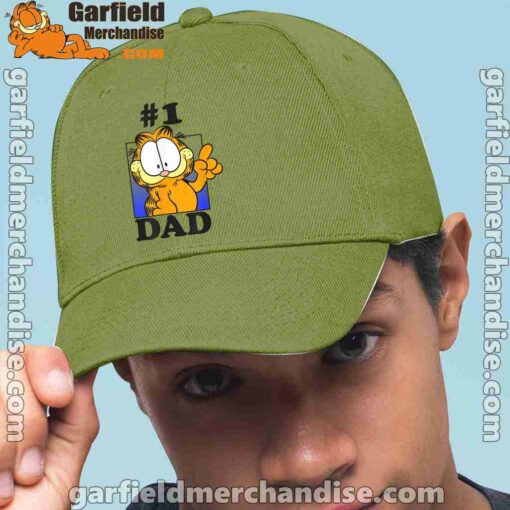 garfield fathers day number one dad green hat