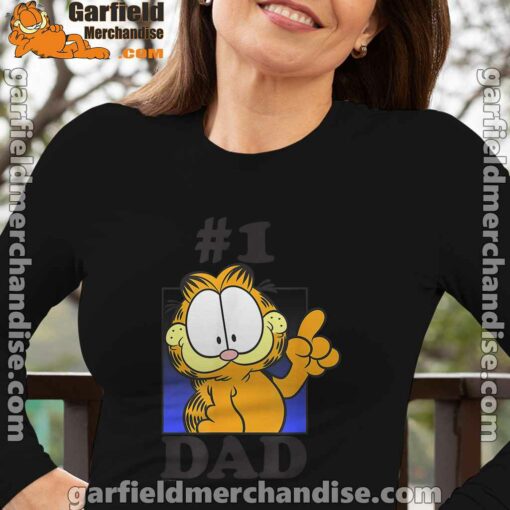 garfield fathers day number one dad long sleeve black for women