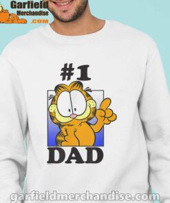 garfield fathers day number one dad men with white sweatshirt