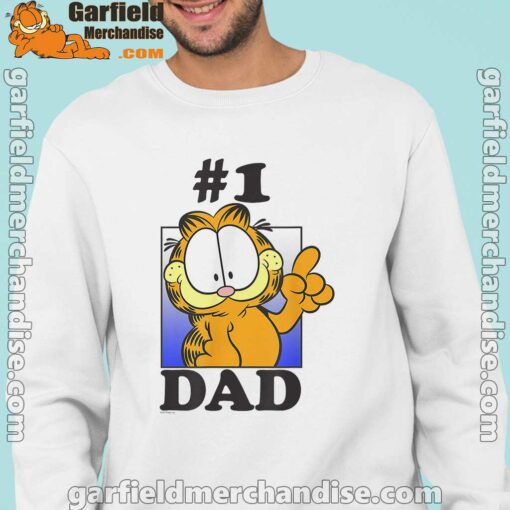 garfield fathers day number one dad men with white sweatshirt