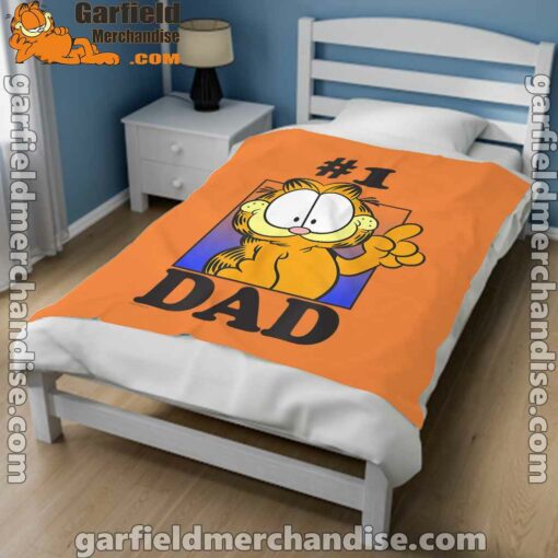 garfield fathers day number one dad orange blanket