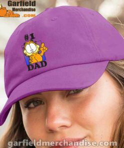 garfield fathers day number one dad purple hat