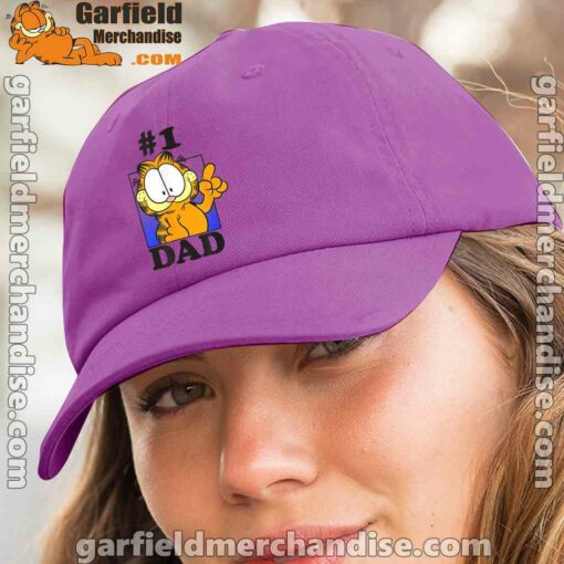 garfield fathers day number one dad purple hat