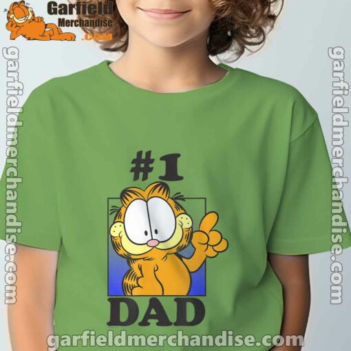 garfield fathers day number one dad tee green for youth boy