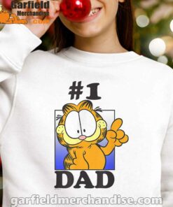 garfield fathers day number one dad white girl sweatshirt