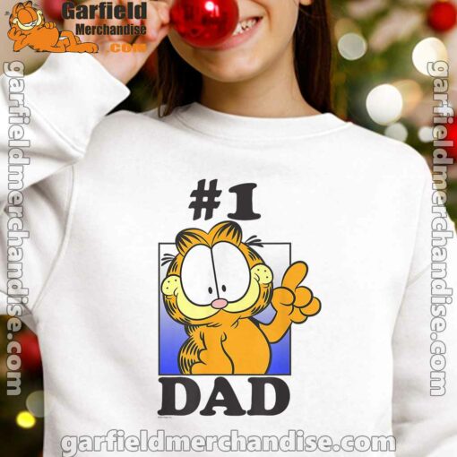 garfield fathers day number one dad white girl sweatshirt