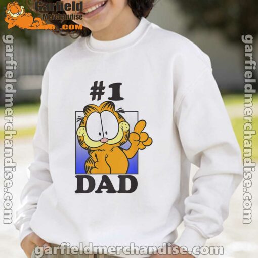 garfield fathers day number one dad white sweatshirt for kid boy