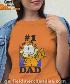 garfield fathers day number one dad women orange t shirt