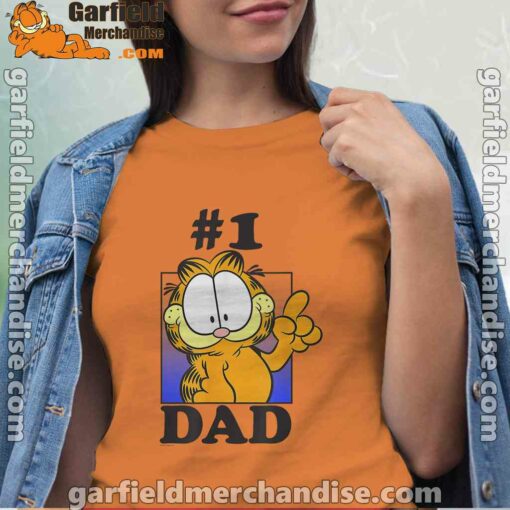 garfield fathers day number one dad women orange t shirt