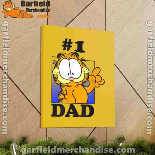 garfield fathers day number one dad yellow canvas