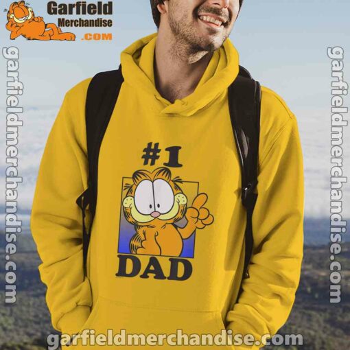 garfield fathers day number one dad yellow men hoodie