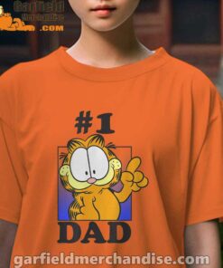 garfield fathers day number one dad youth girl orange shirt female