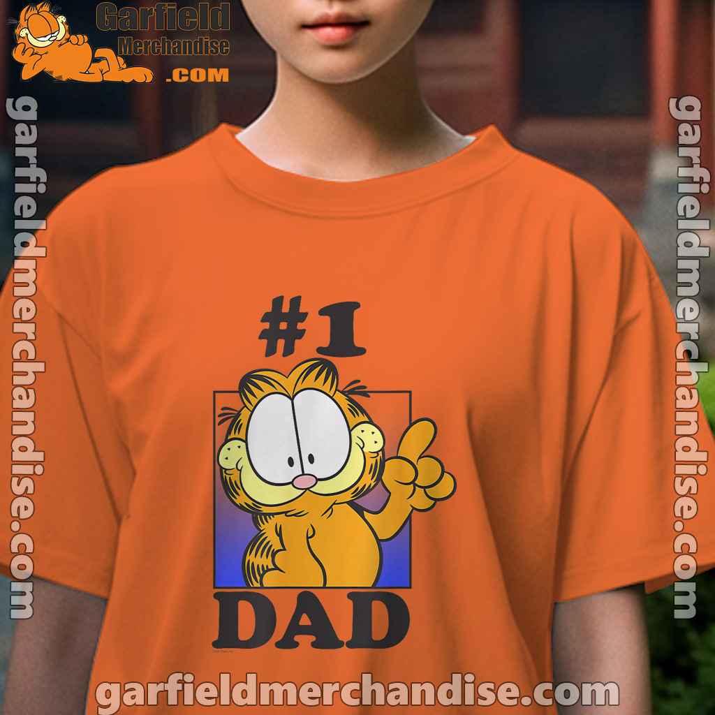 garfield fathers day number one dad youth girl orange shirt female