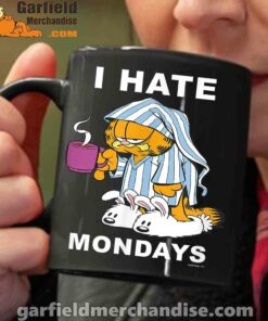 garfield hate mondays are for suffering and naps black coffee mug