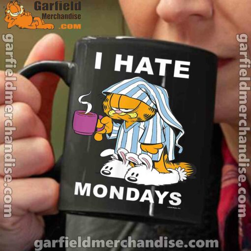 garfield hate mondays are for suffering and naps black coffee mug