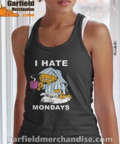 garfield hate mondays are for suffering and naps black women tank top