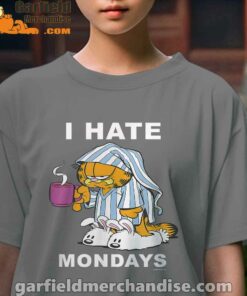 garfield hate mondays are for suffering and naps kids girl brown tee