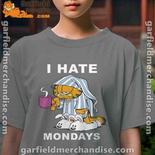 garfield hate mondays are for suffering and naps kids girl brown tee