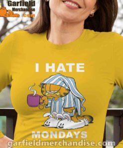 garfield hate mondays are for suffering and naps long sleeve yellow women