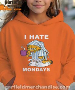 garfield hate mondays are for suffering and naps orange hoodies for girl