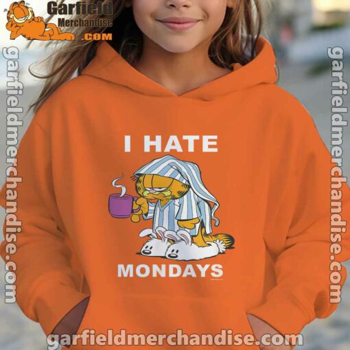 garfield hate mondays are for suffering and naps orange hoodies for girl